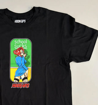 Hook Ups Skateboards Shirt School Sucks Black