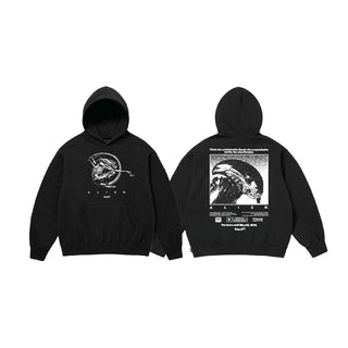 Huf X Aliens Hoodie Fossilized Pullover Size Black