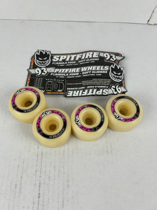 OPEN BOX Spitfire Skateboard Wheels 58mm F4 Soft Sliders 93A Radials Natural