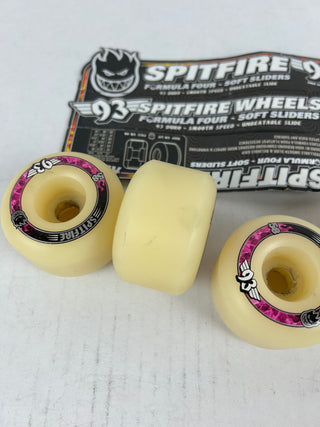 OPEN BOX Spitfire Skateboard Wheels 58mm F4 Soft Sliders 93A Radials Natural
