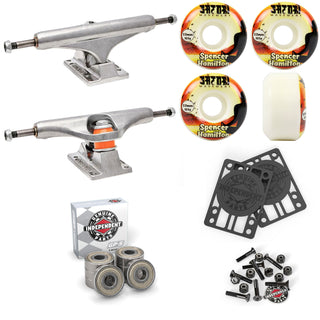 Independent Skateboard Trucks 144 + Satori 52mm 101A Wheels Indy Bearings Hardware Risers
