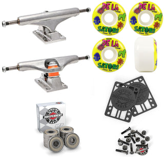 Independent Skateboard Trucks 139 + Satori 53mm 101A Wheels Indy Bearings Hardware Risers