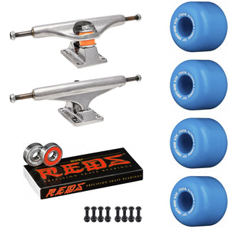 Independent Skateboard Package - 159 (8.75") Trucks, Powell Peralta Mini-Cubic Blue Wheels, Amp 5 Bearings