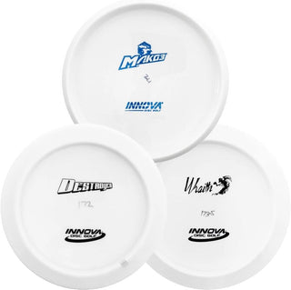 Innova Disc Golf All White Star Bottom Stamp 3-Pack - Destroyer, Mako3, Wraith