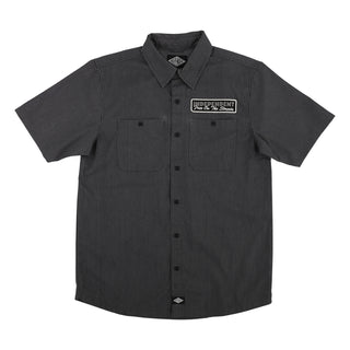 Independent Trucks Shirt Free On The Streets Button Up Ash/Black Stripes