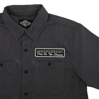 Independent Trucks Shirt Free On The Streets Button Up Ash/Black Stripes