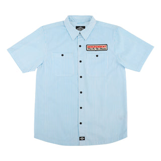 Independent Trucks Shirt Free On The Streets Button Up White/Blue Stripes