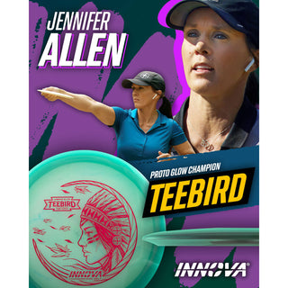 Innova Disc Golf Jennifer AllenÂ Tour Series Proto Glow Champion Teebird 7/5/0/2 Peach/Pink 173 grams