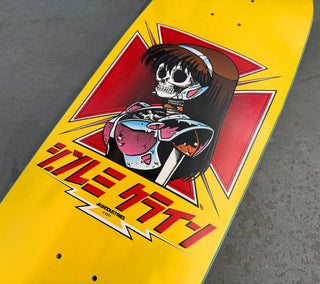 JK Industries Skateboard Deck Dream Hawk Yellow 9.5" x 31.75" Hook Ups