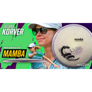 Innova Disc Golf Star Team Tour Series Juliana Korver Proto Glow Halo Star Mamba 11/6/-5/1 Lavender Blend/Black 166 grams