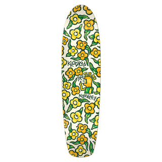 Krooked Skateboard Deck Sam Narvaez Flowers Zip Zinger 7.75" x 30"