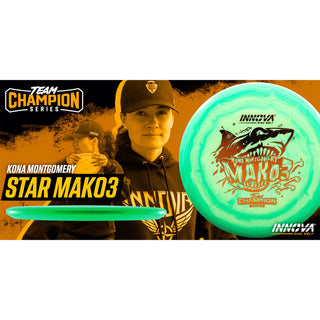 Innova Disc Golf Team Champion Series Kona Montgomery Star Mako3 5/5/0/0 Orange Swirl/Orange 180 grams