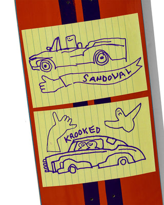 Krooked Skateboard Deck Sandoval Racecar 9.02" 32.2"