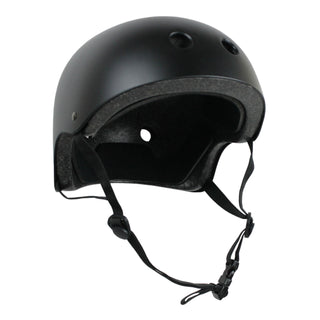 Krown Black Shell with Black Strap Skateboard Helmet, Adult One Size