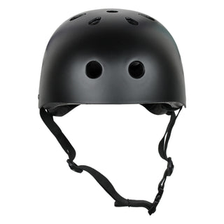 Krown Black Shell with Black Strap Skateboard Helmet, Adult One Size