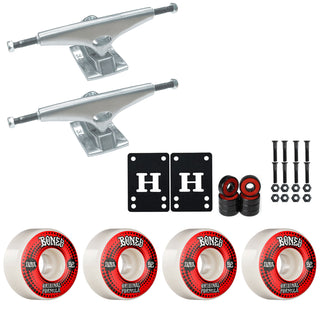 Krux Skateboard Trucks K5 8.25" Kit Bones 52mm V4 OG White Wheels/Bearings/Hardware