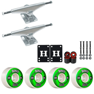 Krux Skateboard Trucks K5 8.5" Kit Bones 54mm V4 OG White Wheels/Bearings/Hardware