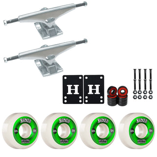 Krux Skateboard Trucks K5 7.6" Kit Bones 54mm V5 OG White Wheels/Bearings/Hardware