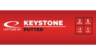 Latitude 64 Disc Golf Retro Burst Keystone Putter 2/5/-1/1 Light Red/Red 175 grams