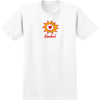 Krooked Skateboards Shirt Sun Heart White