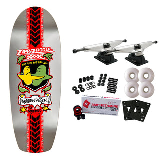 Krooked Skateboard Complete Andrew Wilson Pro Zogger Silver 10.75" x 30"