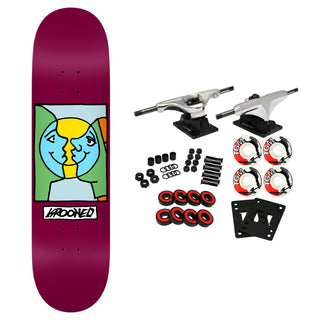 Krooked Skateboard Complete Easy Rider Moonsmile Maroon 8.25" x 32"