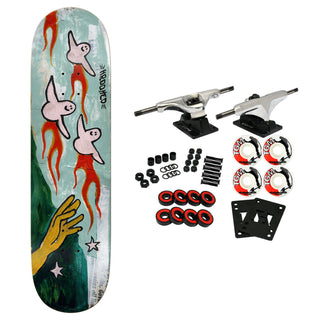 Krooked Skateboard Complete Firebirds Green 8.12" x 32"