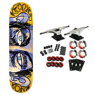 Krooked Skateboard Complete Knox Watcher Yellow 8.5" x 32.18"
