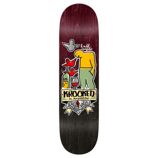 Krooked Skateboard Deck Manderson Complex Maroon/Black 8.38" x 32"