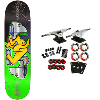 Krooked Skateboard Complete Worrest Neon Robot Slick Green 8.3" x 31.9"