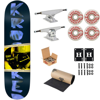 Krooked Premium Skateboard Complete Team BTW 8.25" Ft. Krux/Spitfire/Independent
