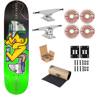 Krooked Premium Skateboard Complete Worrest Neon Robot Slick 8.3" Ft. Krux/Spitfire/Independent