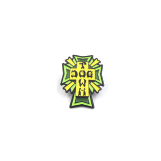 Dogtown Skateboards Pin Cross Logo Enamel Pin Green 1.25"