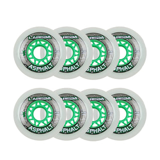 Labeda Roller Hockey Wheels - Asphalt Gripper 72mm 83A White (8-Pack)