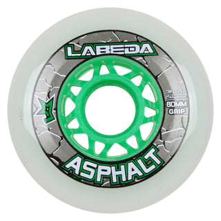 Labeda Roller Hockey Wheels - Asphalt Gripper 80mm 83A White (4-Pack)
