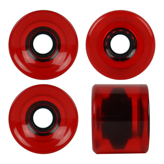 Paris Longboard Trucks, Wheels, Hardware, and Abec 7 Bearings Kit - V2 180 Fuschia + Blank Clear Red 65mm 82A