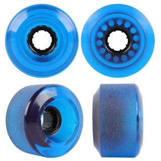 Blank Longboard Wheels 65mm x 42mm Clear Blue USA Offset 78A
