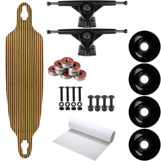 Moose Longboard Complete 9.75" x 39.75" Double Drop Zebra Bamboo
