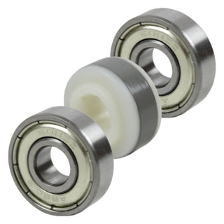 LED Scooter Wheels Set of 2 With Bearings - Red/Clear