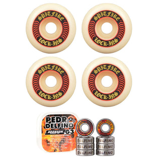 Spitfire Skateboard Wheels 52mm 101A F4 Lock Ins with Bronson Pro G3 Bearings