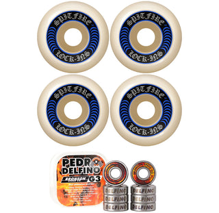Spitfire Skateboard Wheels 57mm 99A F4 Lock Ins with Bronson Pro G3 Bearings