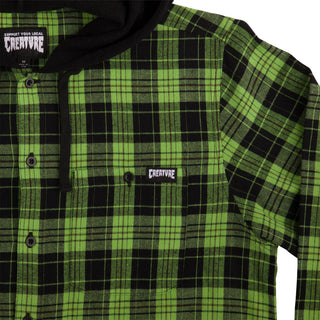 Creature Skateboards Longsleeve Shirt Bat Relic Flannel Green/Black