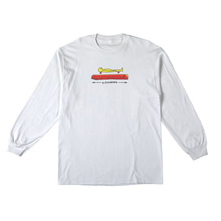 Krooked Skateboards Longsleeve Shirt   Koffin  White White