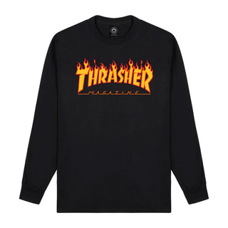 Thrasher Magazine Longsleeve Shirt Flame Black