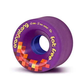 Orangatang Longboard Wheels Fat Free Purple 65mm 83A with Loaded Jehu V2 Bearings