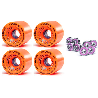 Orangatang Longboard Wheels Love Handles Orange 65mm 80A with Loaded Jehu V2 Bearings