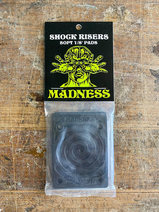 Madness Skateboard Riser Pads Shock Treatment Soft Black 1/8"