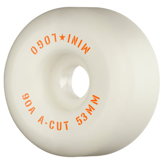 Mini Logo Skateboard Wheels 53mm Hybrid A-Cut 90A White