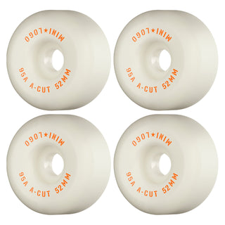 Mini Logo Skateboard Wheels 52mm Hybrid A-Cut 95A White