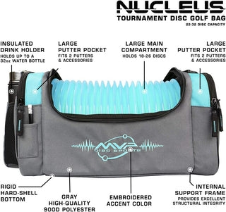 MVP Discs Disc Golf Tournament Bag - Nucleus Version 2 - Holds 22-32 Discs